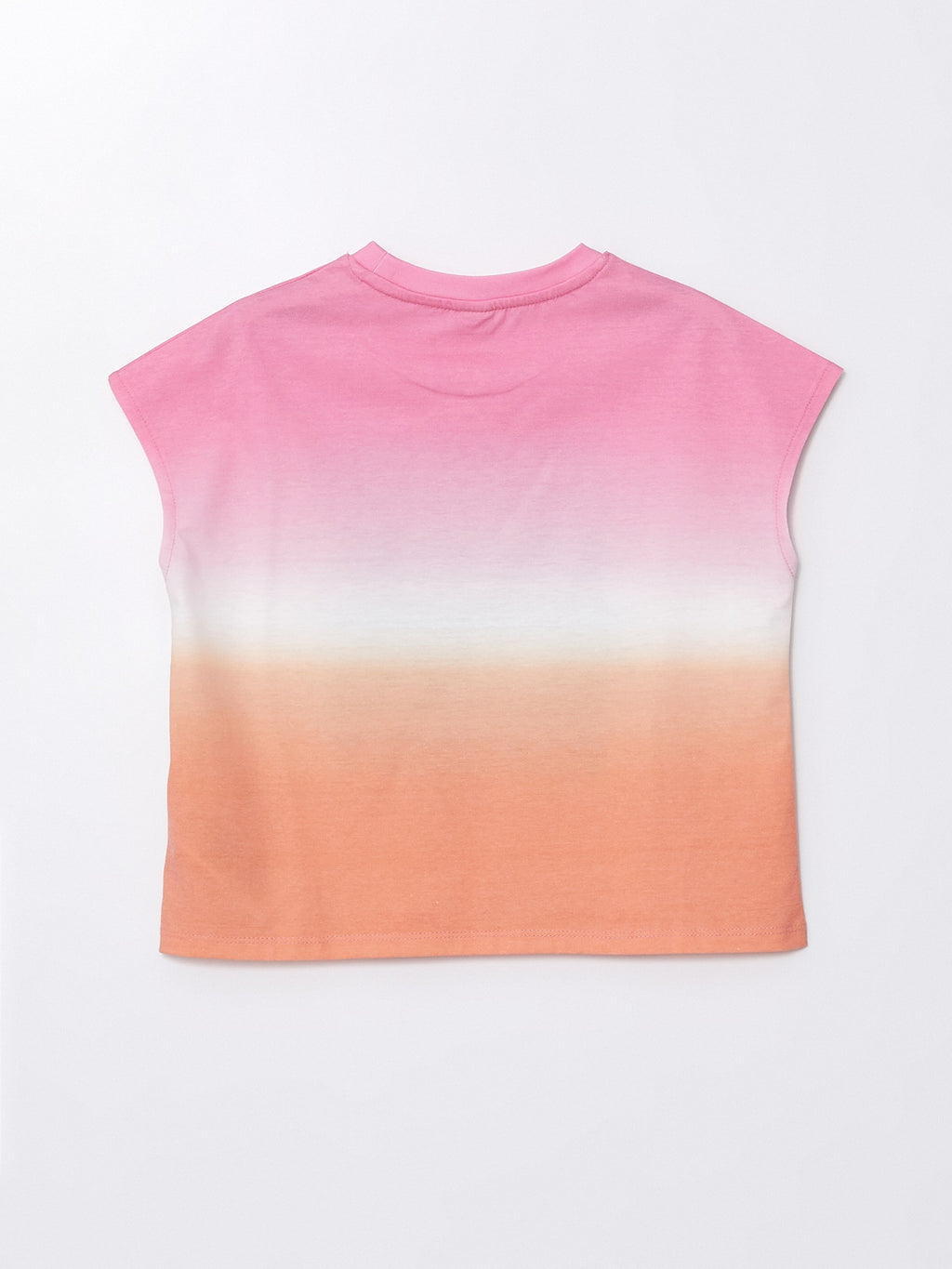 Crew Neck Printed Short Sleeve Girls Crop T-Shirt