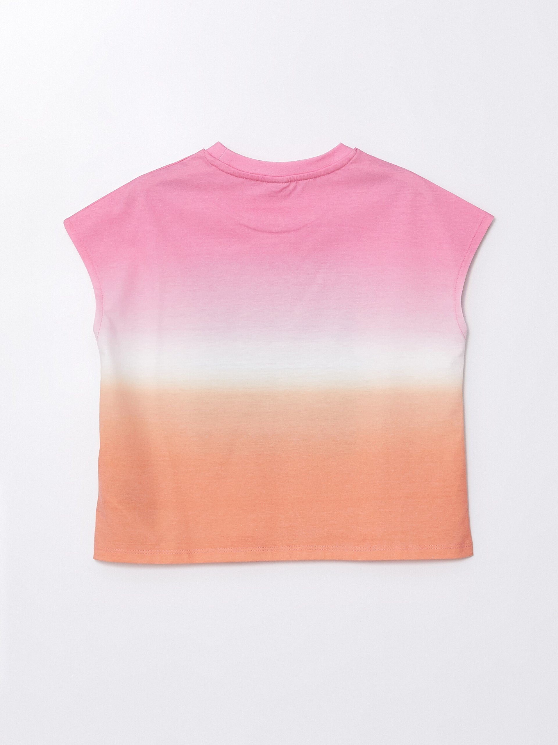 Crew Neck Printed Short Sleeve Girls Crop T-Shirt