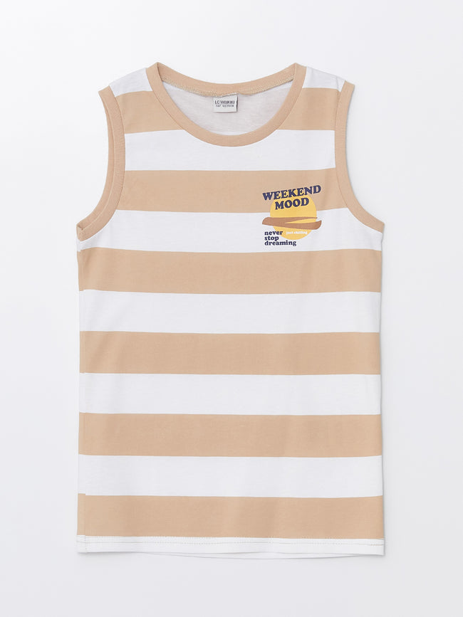 Crew Neck Striped Boy Undershirt Hover Image