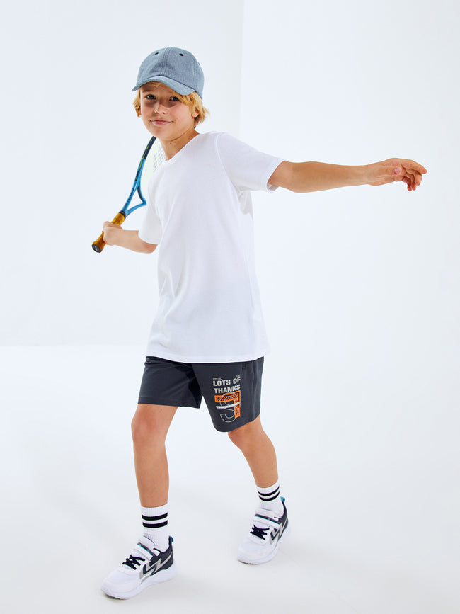 Printed Boys' Shorts with Elastic Waist Hover Image