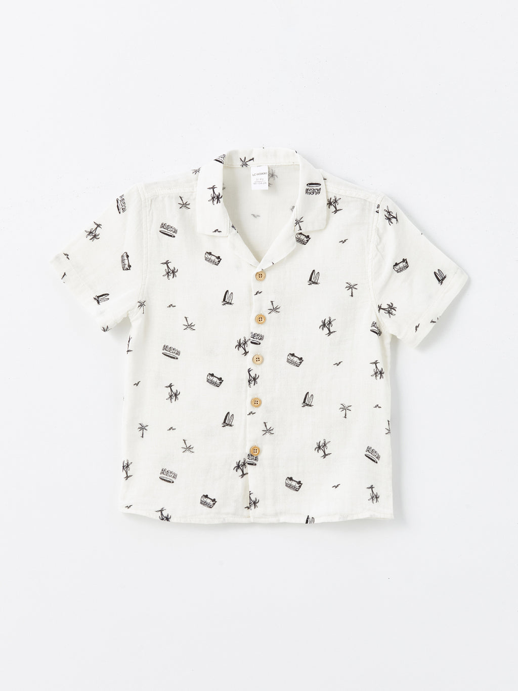 Resort Collar Short Sleeve Baby Boy Printed Shirt