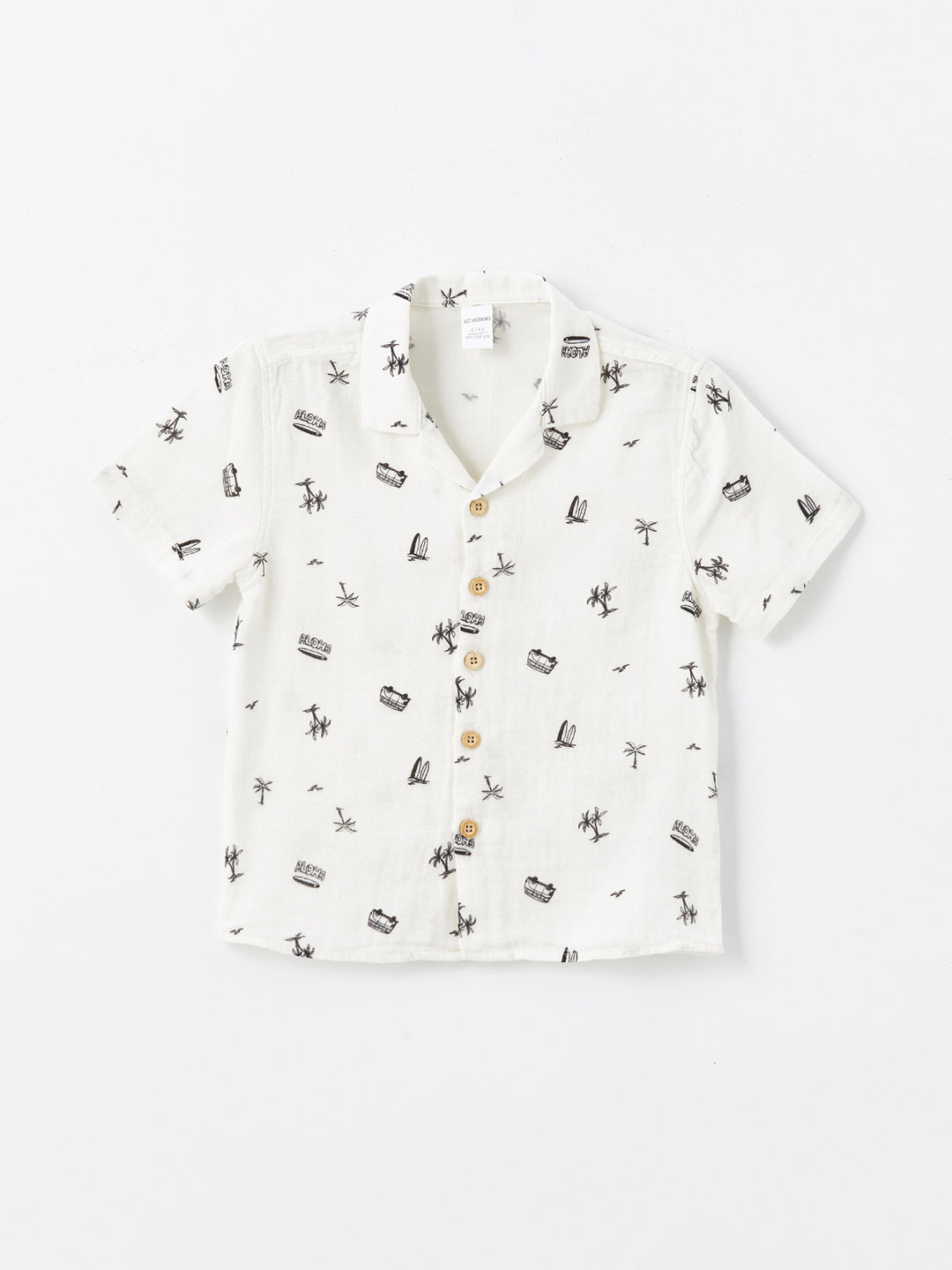 Resort Collar Short Sleeve Baby Boy Printed Shirt