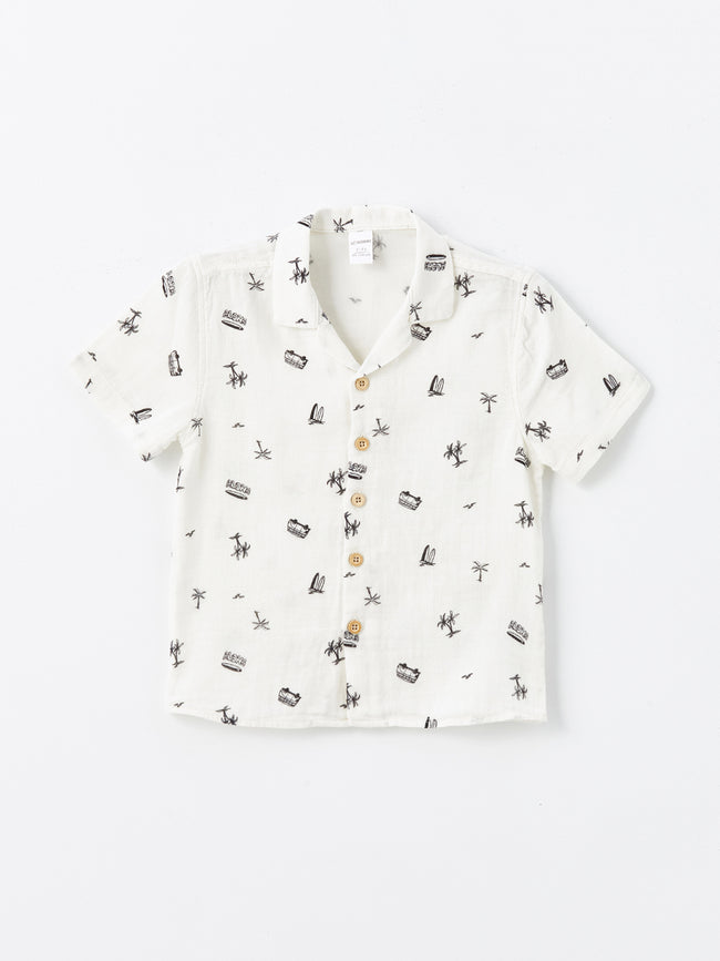 Resort Collar Short Sleeve Baby Boy Printed Shirt Hover Image