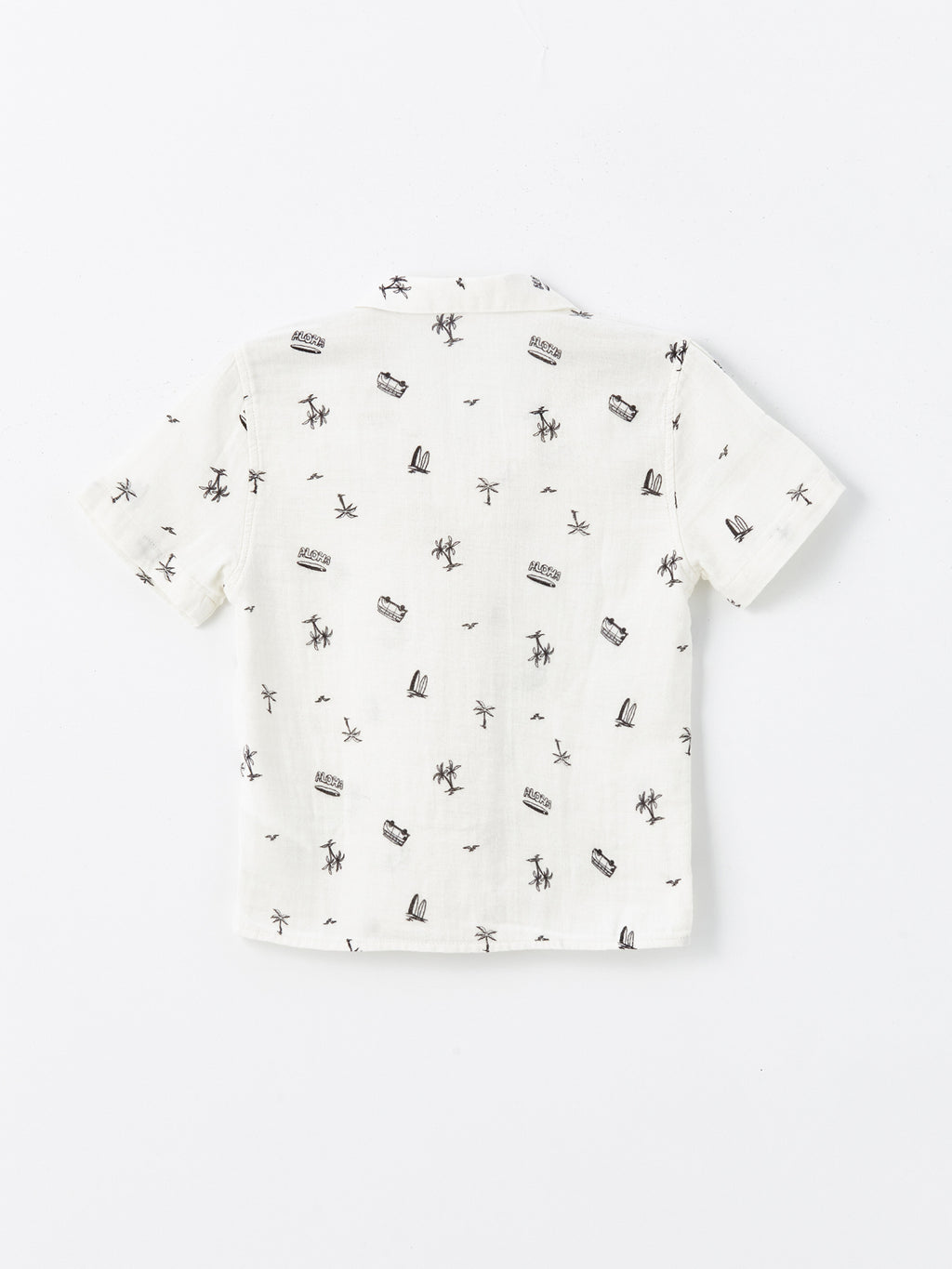 Resort Collar Short Sleeve Baby Boy Printed Shirt