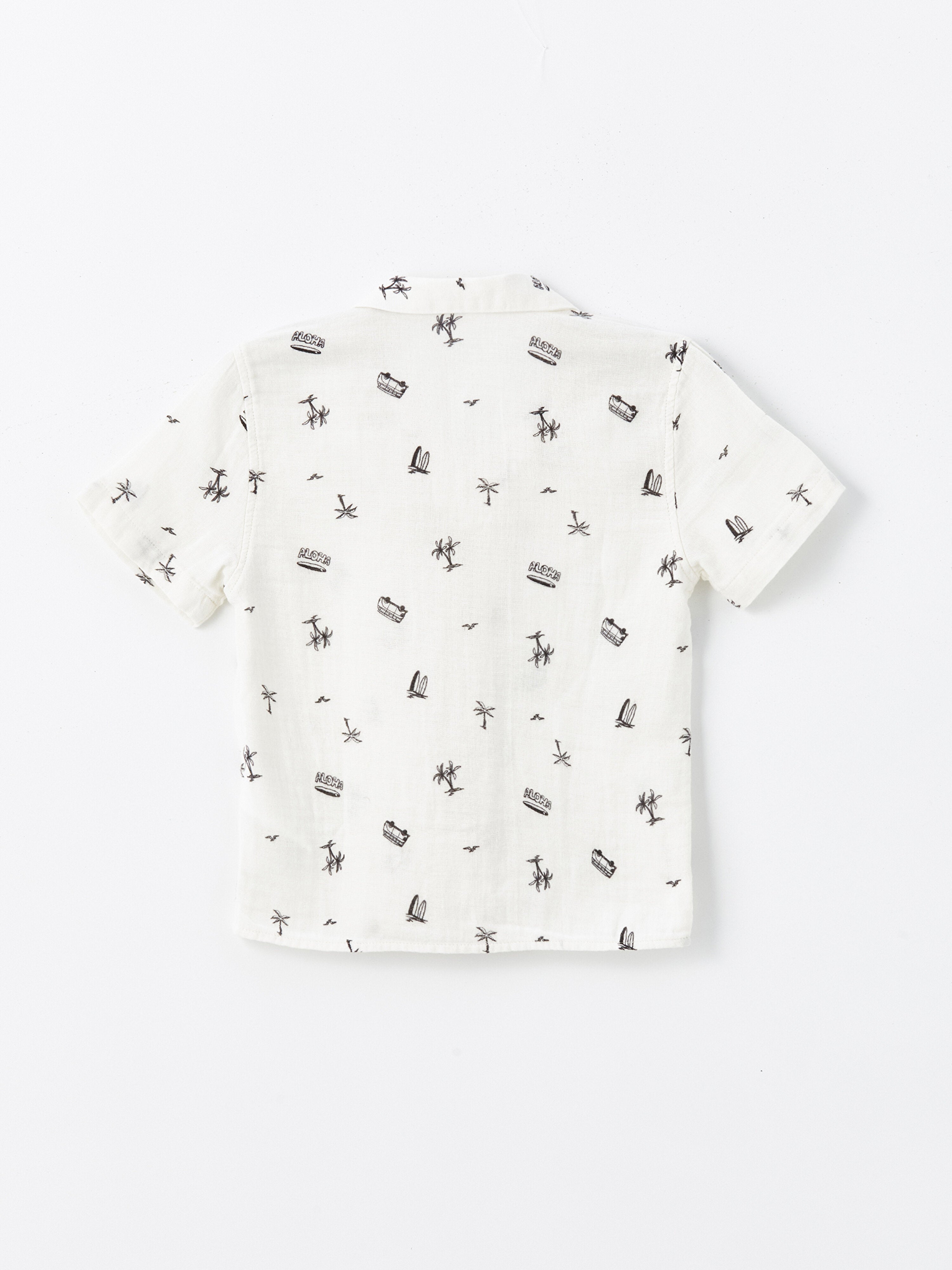 Resort Collar Short Sleeve Baby Boy Printed Shirt