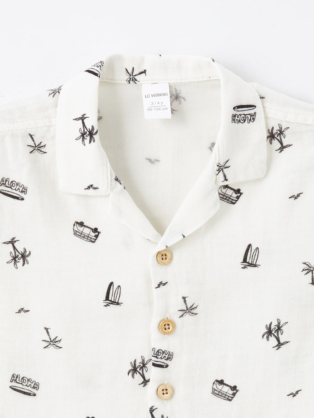 Resort Collar Short Sleeve Baby Boy Printed Shirt