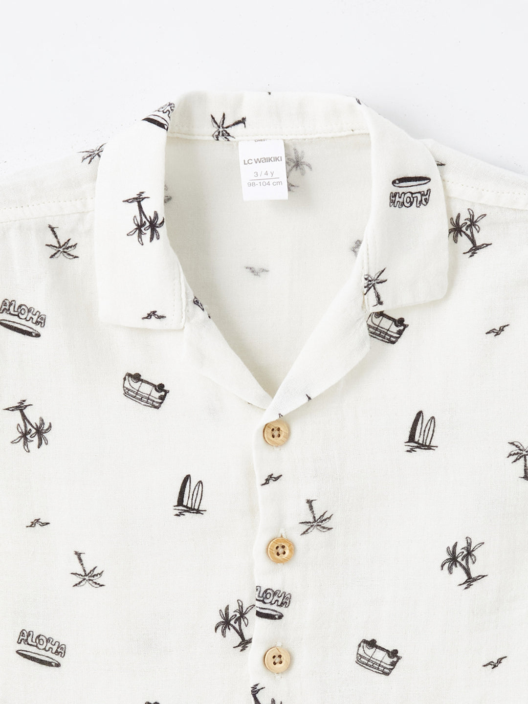 Resort Collar Short Sleeve Baby Boy Printed Shirt