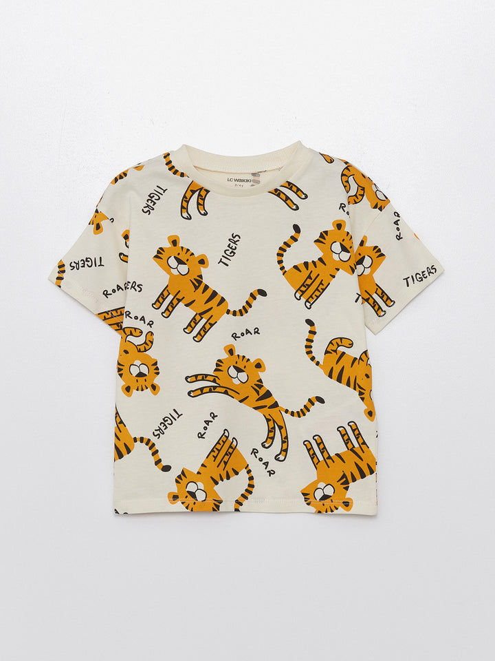 Crew Neck Short Sleeve Printed Baby Boy T-Shirt