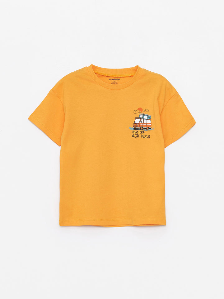 Crew Neck Short Sleeve Printed Baby Boy T-Shirt