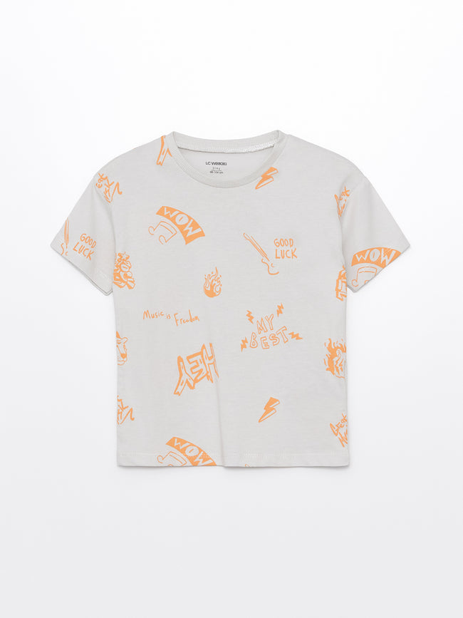 Crew Neck Short Sleeve Printed Baby Boy T-Shirt Hover Image