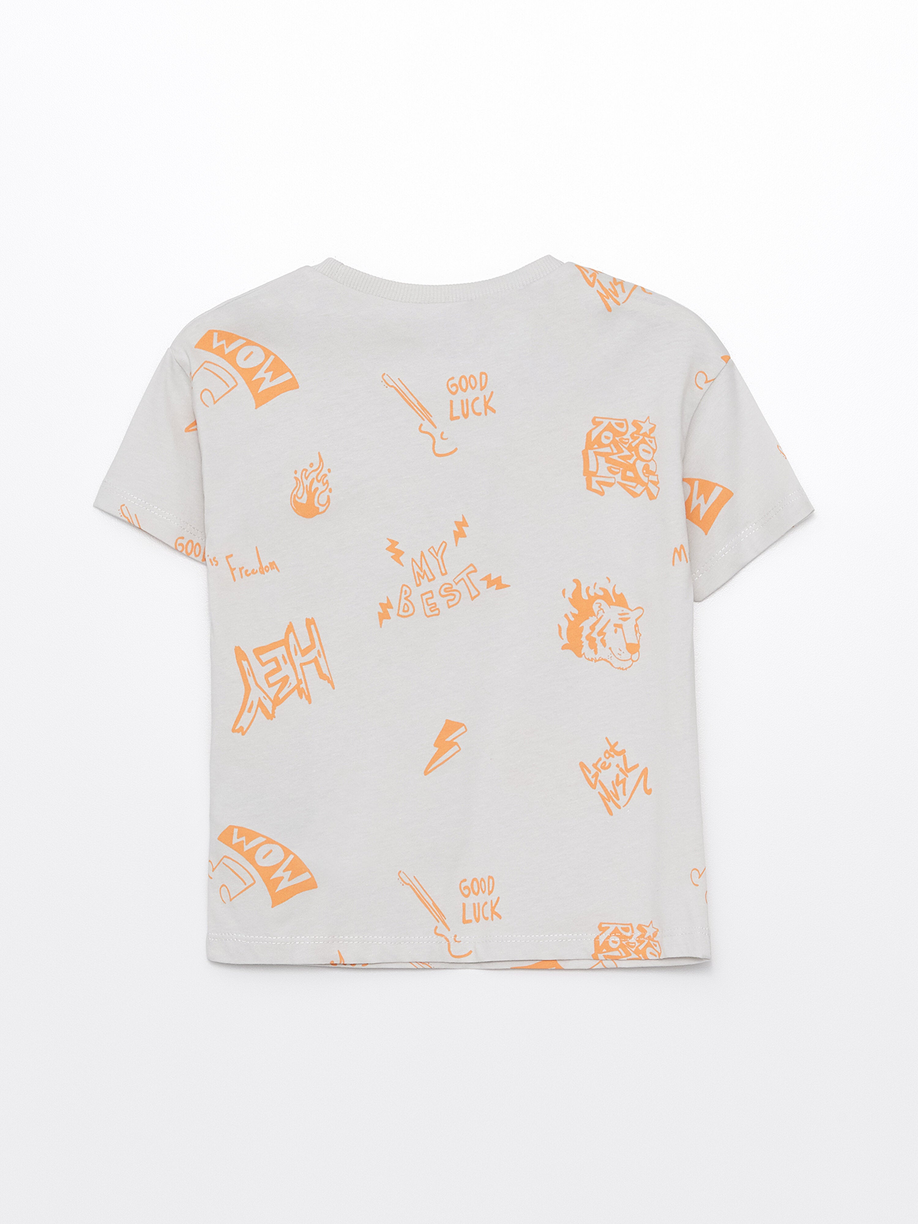 Crew Neck Short Sleeve Printed Baby Boy T-Shirt