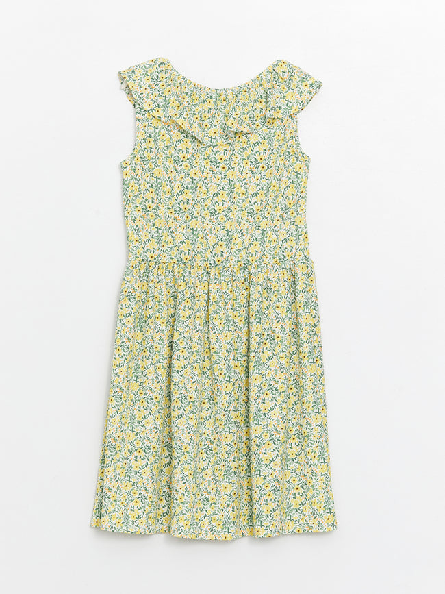 Crew Neck Floral Girls Dress Main Image