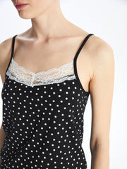 V-Neck Polka Dot Strap Women Shorts Jumpsuit Pajamas