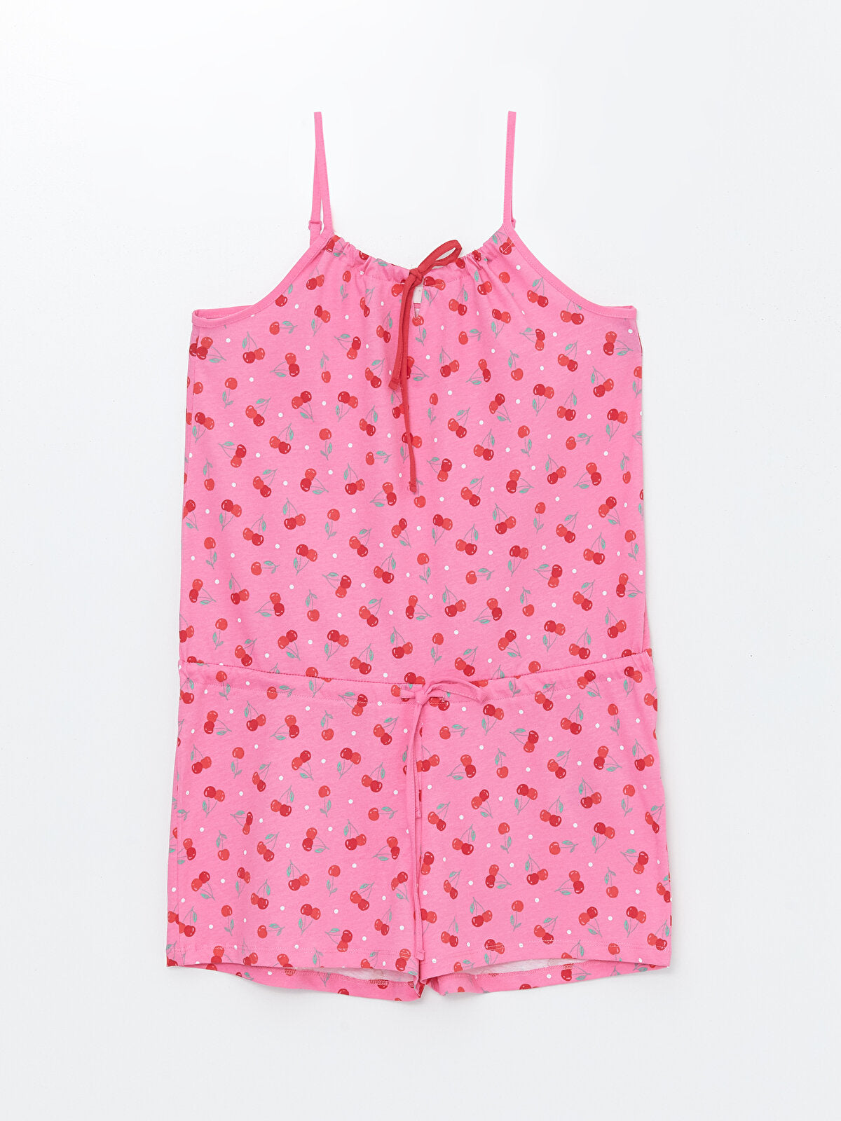 U-Neck Printed Strap Women Shorts Jumpsuit Pajamas