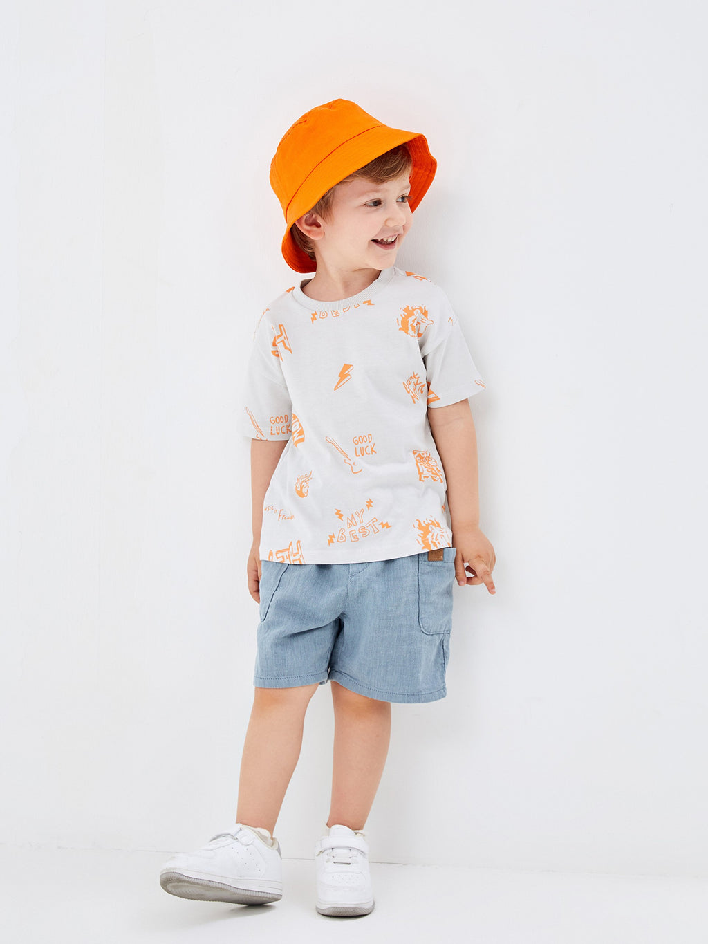 Printed Baby Boy Shorts with Elastic Waist