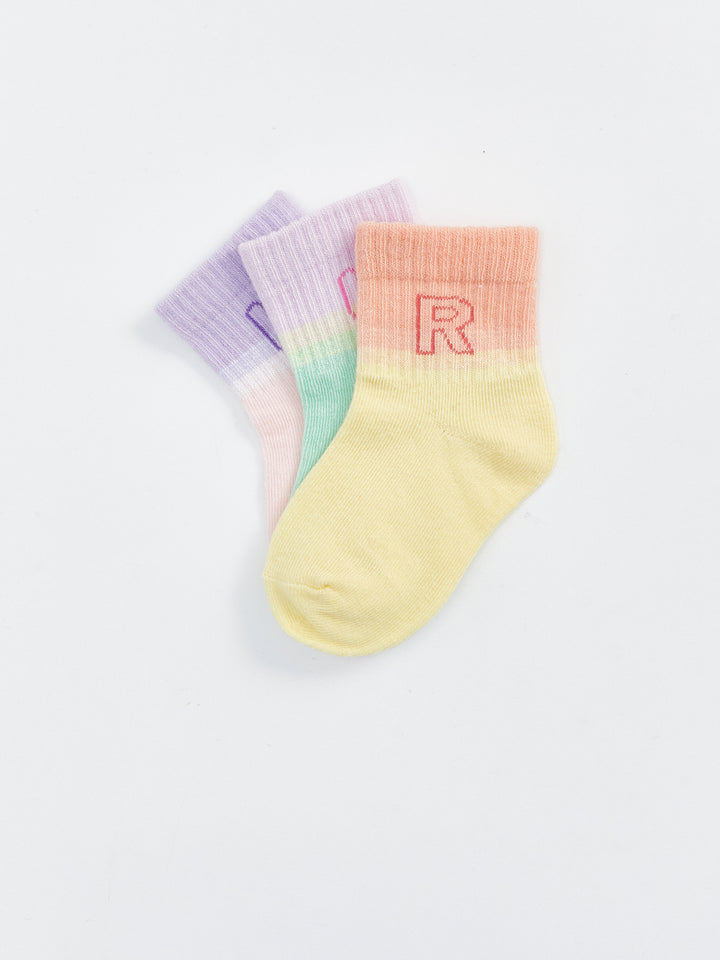 Printed Baby Girl Sock Socks 3 Pack