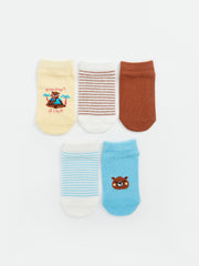 Printed Baby Boy Booties Socks 5 Pack