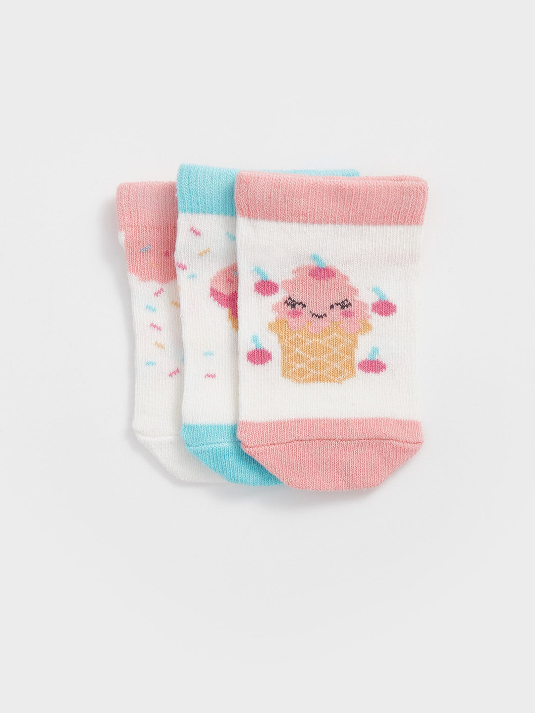 Printed Baby Girl Booties Socks 3-Piece
