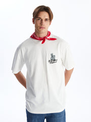 Crew Neck Short Sleeve Printed Combed Cotton Men T-Shirt