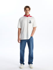 Crew Neck Short Sleeve Printed Combed Cotton Men T-Shirt