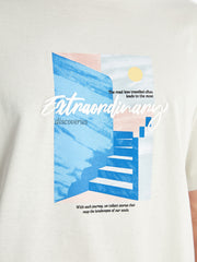 Crew Neck Short Sleeve Printed Combed Cotton Men T-Shirt