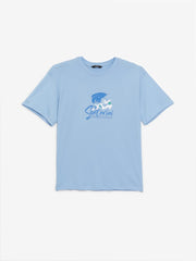 Crew Neck Short Sleeve Printed Combed Cotton Men's T-Shirt