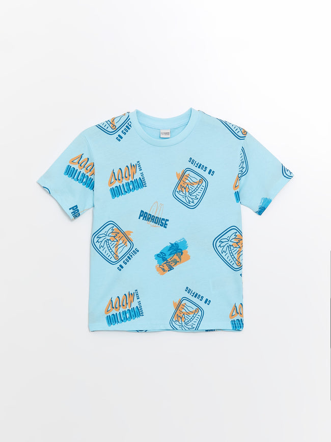 Comfortable Fit Crew Neck Short Sleeve Boy's T-Shirt Hover Image