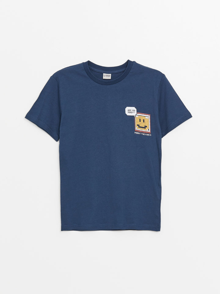 Crew Neck Printed Short Sleeve Boys T-Shirt