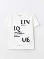 Crew Neck Printed Short Sleeve Boys' T-Shirt