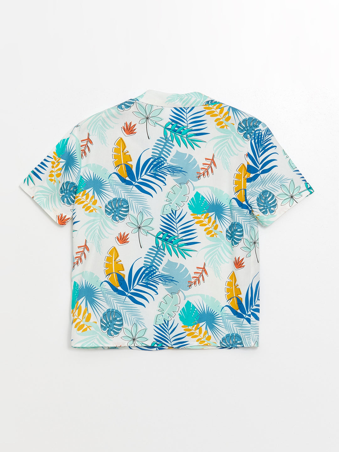 Resort Collar Short Sleeve Printed Baby Boy Shirt