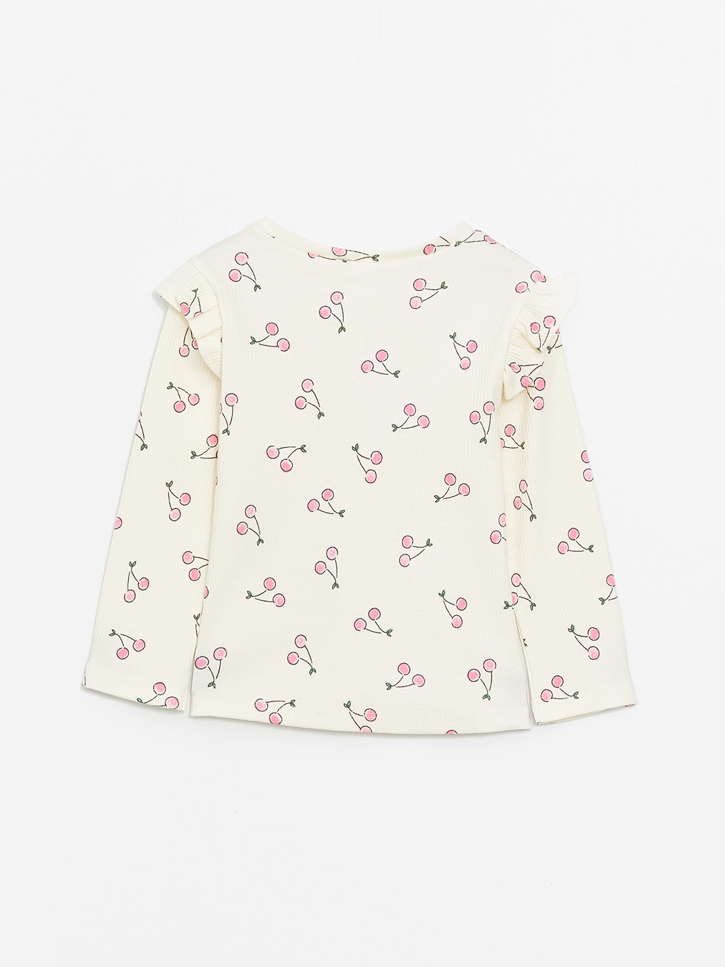 Crew Neck Long Sleeve Printed Baby Girls T-Shirt