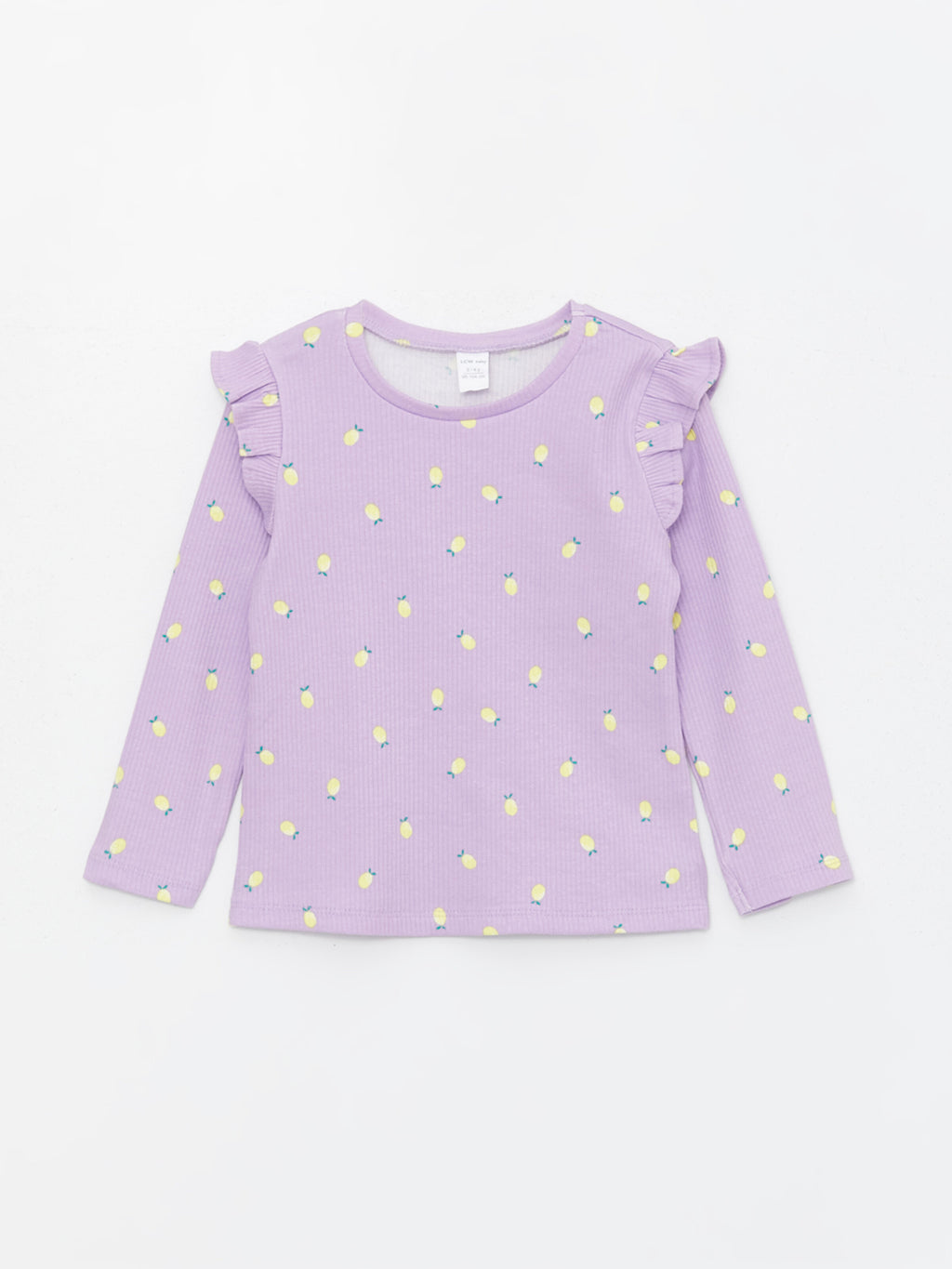 Crew Neck Long Sleeve Printed Baby Girls T-Shirt