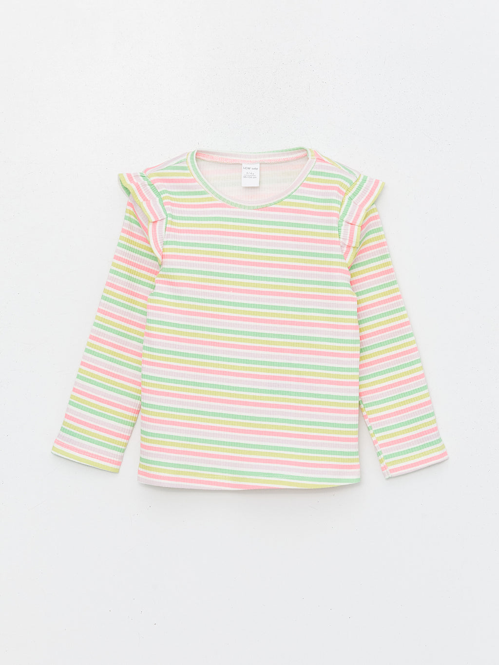 Crew Neck Long Sleeve Printed Baby Girls T-Shirt