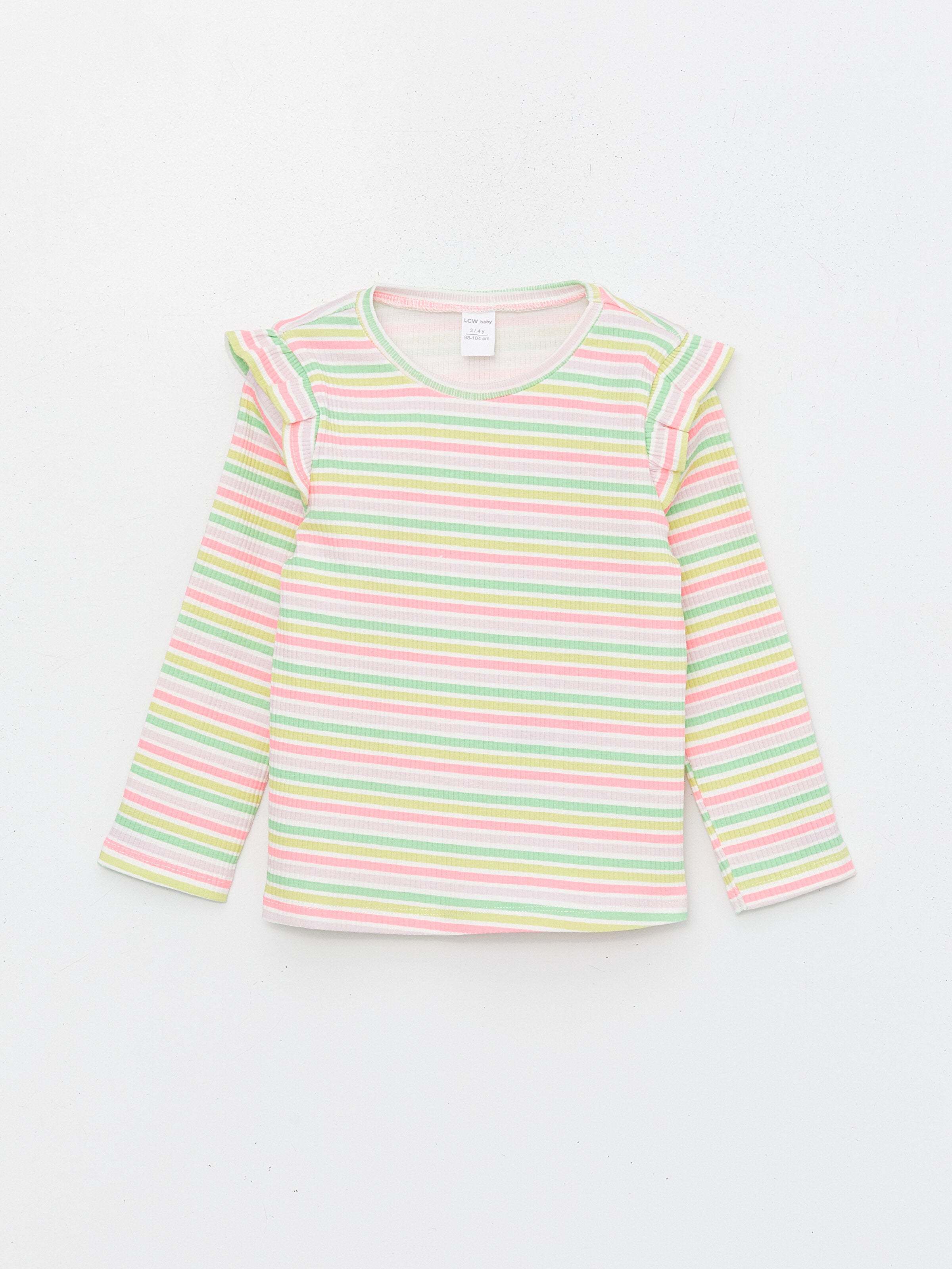 Crew Neck Long Sleeve Printed Baby Girls T-Shirt