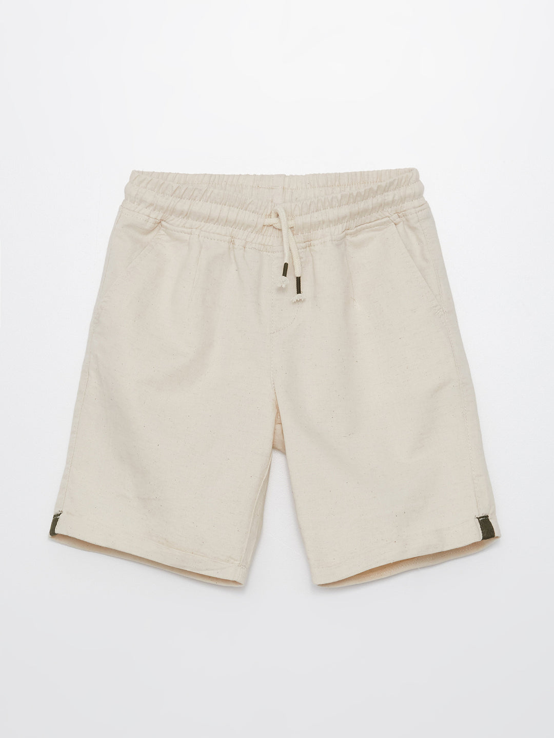 Linen Blend Boys' Shorts with Elastic Waist