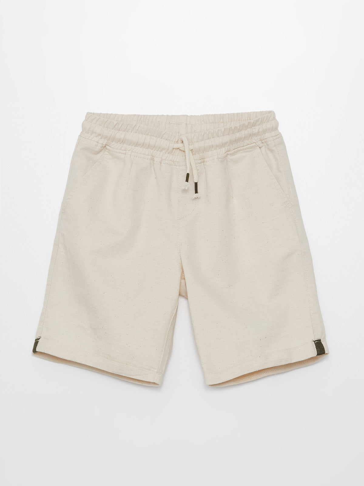 Linen Blend Boys' Shorts with Elastic Waist