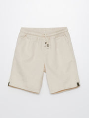 Linen Blend Boys' Shorts with Elastic Waist