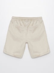 Linen Blend Boys' Shorts with Elastic Waist