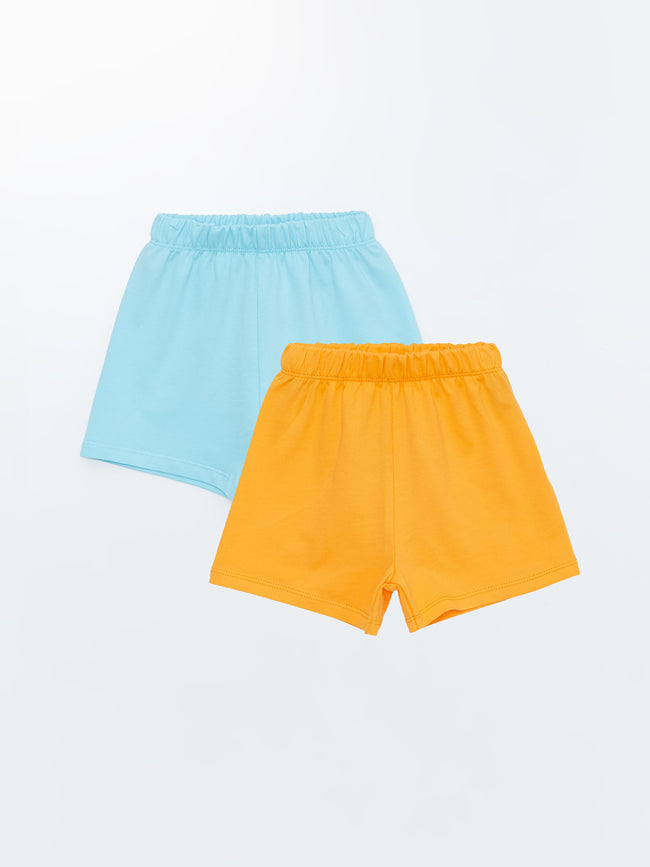 Baby Girl Shorts with Elastic Waist, 2 Pack Hover Image