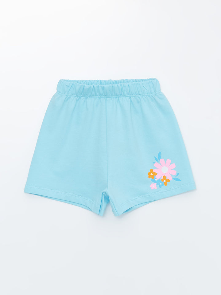 Baby Girl Shorts with Elastic Waist, 2 Pack