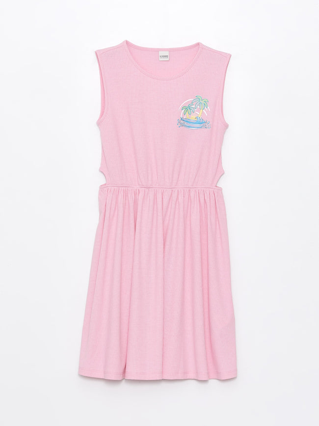 Crew Neck Girls Dress Hover Image