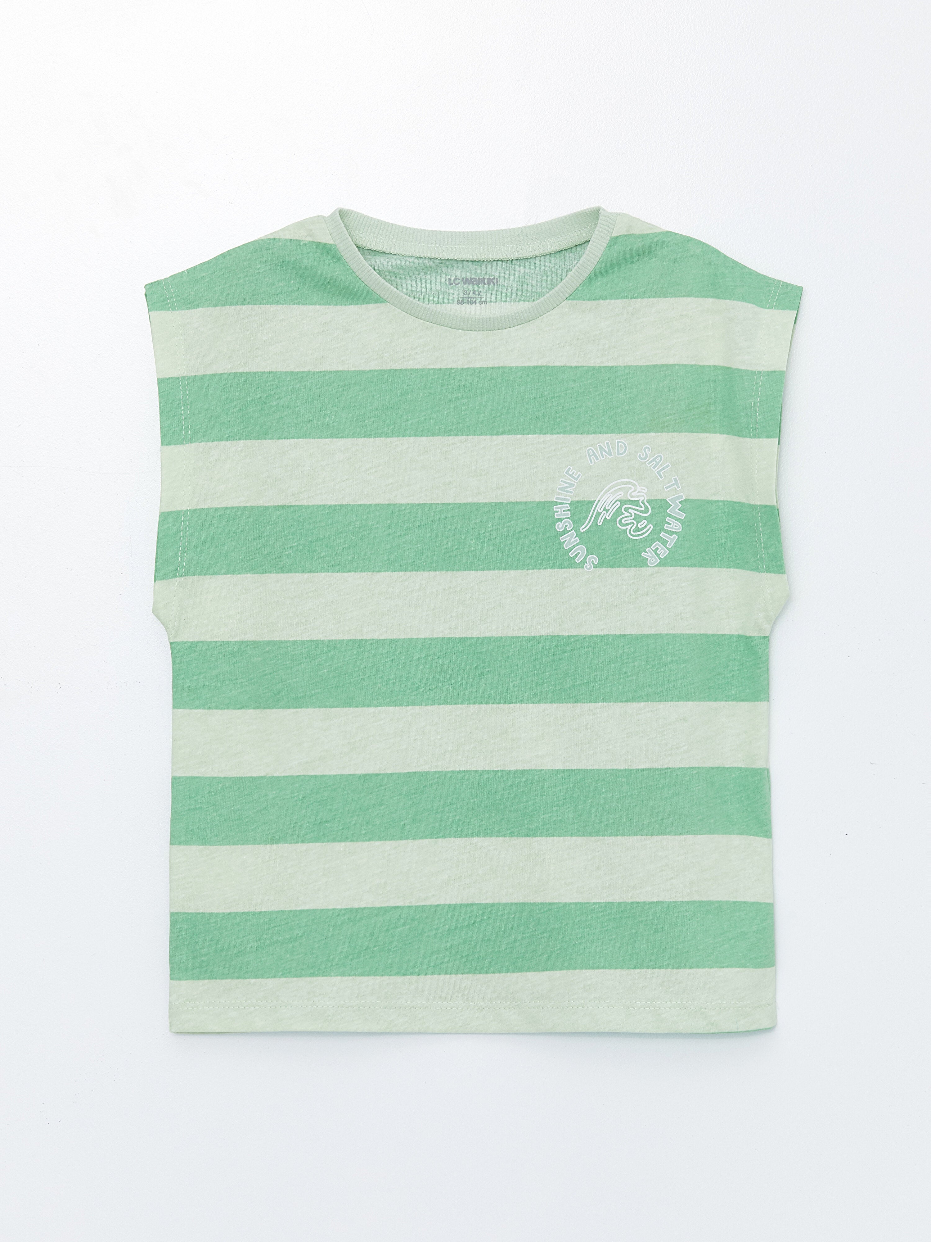 Crew Neck Striped Baby Boy Undershirt