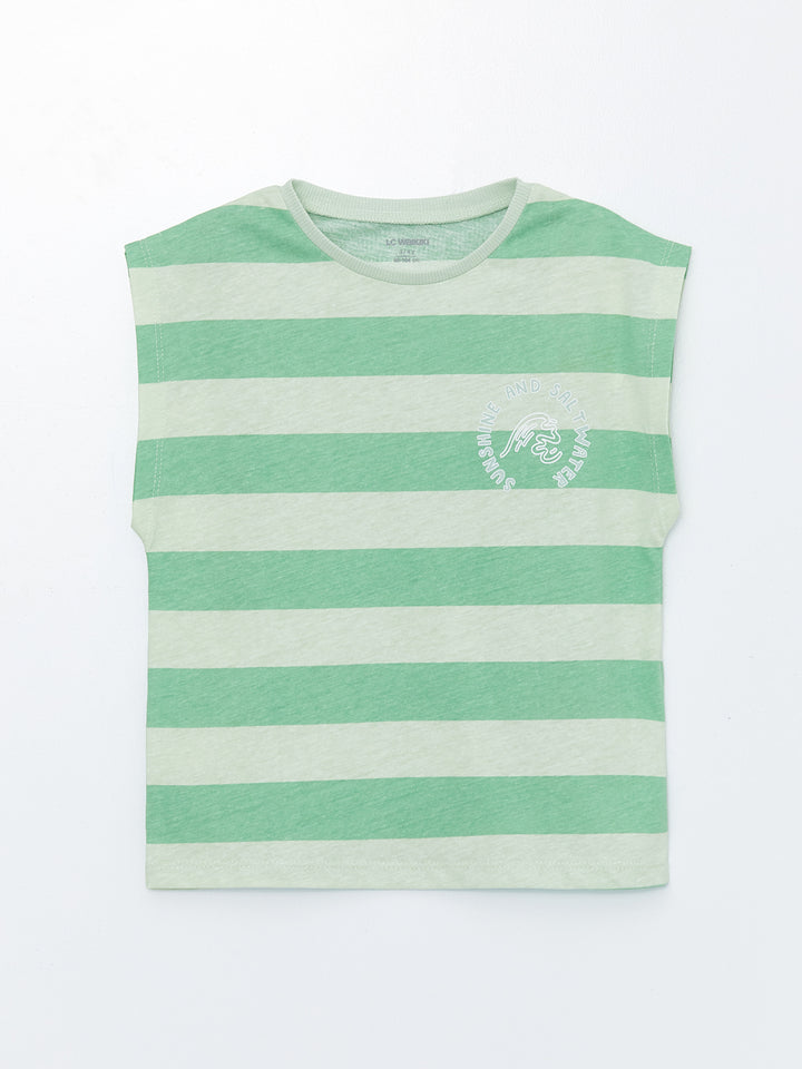 Crew Neck Striped Baby Boy Undershirt