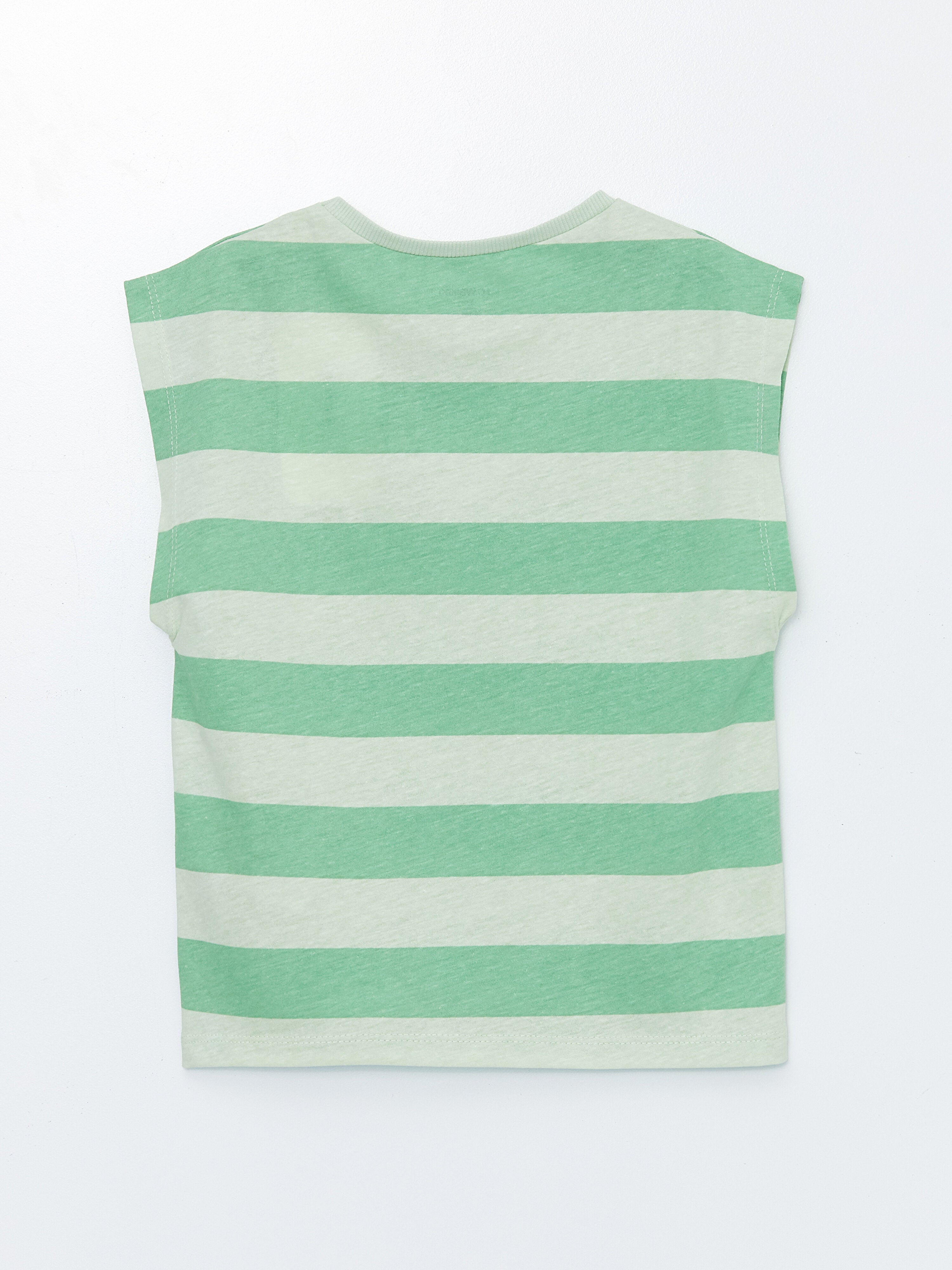 Crew Neck Striped Baby Boy Undershirt