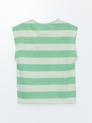 Crew Neck Striped Baby Boy Undershirt