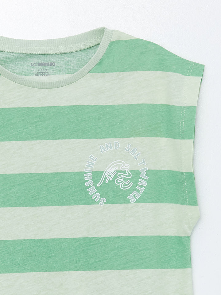 Crew Neck Striped Baby Boy Undershirt