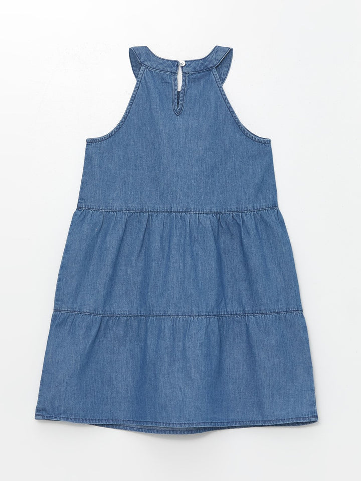 Halter Neck Girls Jean Dress