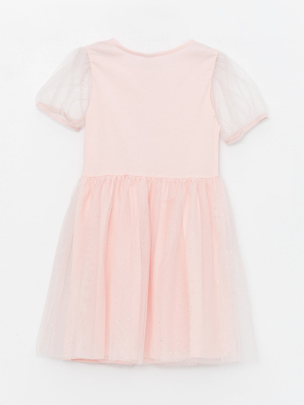 Crew Neck Short Sleeve Girls Dress