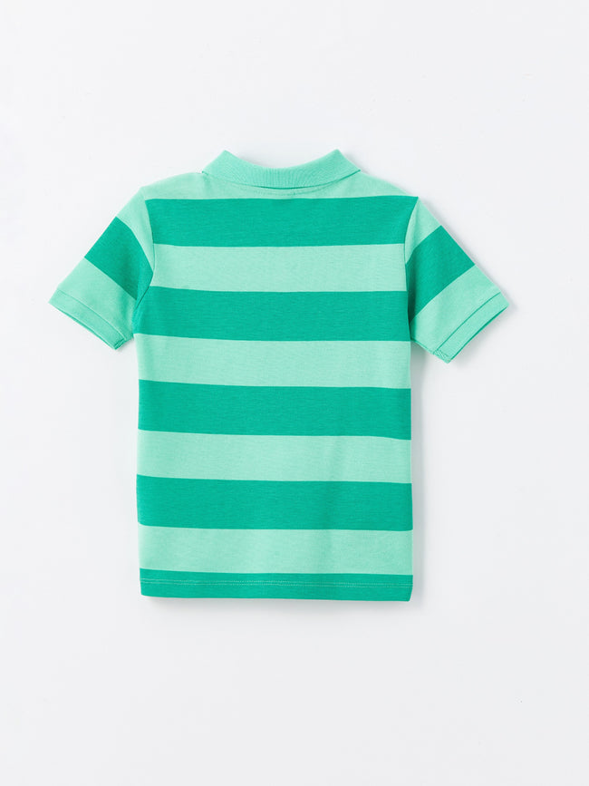 Polo Neck Short Sleeve Striped Baby Boy T-Shirt Main Image