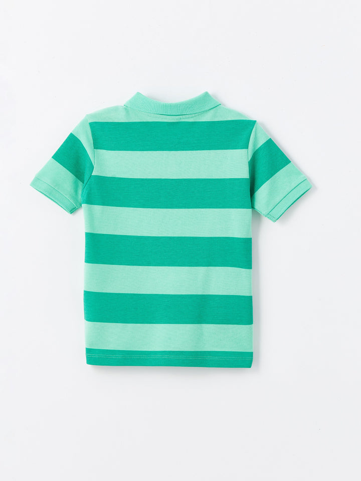 Polo Neck Short Sleeve Striped Baby Boy T-Shirt